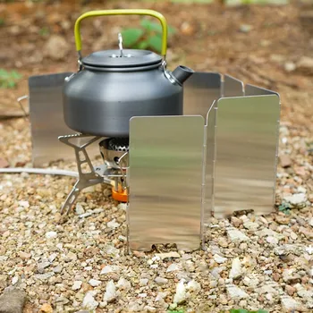 Outdoor camping hrniec, plynový sporák čelné sklo hliníkovej zliatiny Vietor Obrazovka 7~9 doska vietor štít obrazovka mini skladanie