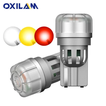 OXILAM 2 KS T10 LED Lampa Auto Žiaroviek W5W 168 194 LED 3020SMD vnútorné Osvetlenie Strane Dome Zrkadlo batožinového priestoru Lampa Červená Žltá Biela