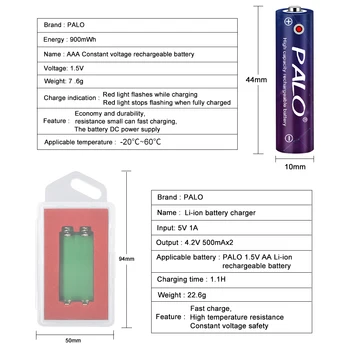 PALO 1,5 v AAA Batérie 900mWh 1,5 V lítiové AAA nabíjateľné batérie pre Diaľkové Ovládanie Hračka svetlo+usb nabíjačka contant napätie