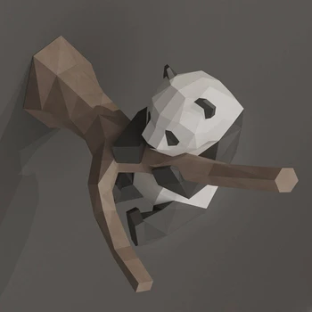 Panda Na Strom 3D Papier Model Zvierat Papercraft DIY Remesiel Hádanky Deti Nástenné Dekorácie Domov Deco Dospelých Darčeky, Hračky