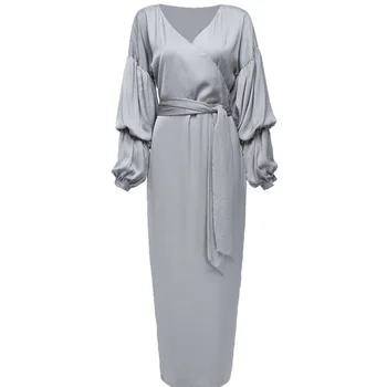 Pani oblečenie OWLPRINCESS 2020 Nové Bubliny Rukáv Elegantný Štíhly tvaru Šaty jednofarebné šaty
