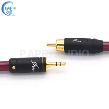 PAPRI MPS M-880 3,5 MM RCA Jack Kábel 6N 99.99997% OCC+Strieborné Pozlátené Koaxiálny Kábel DIY RCA Samec Pre HiFi Zosilňovač Zvuku