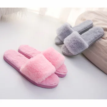 Papuče 2018 nové bavlna trailer ženských domov ťahať zimné non-slip krytý generácie bavlnené papuče plyšové papuče
