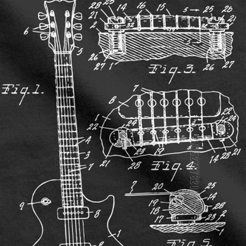 Patent Akustické Elektrická Gitara Hudby Mužov Tričko Blázon Bavlna Krátke Rukávy Základné Tees Posádky Krku T-Shirt Tlač Topy