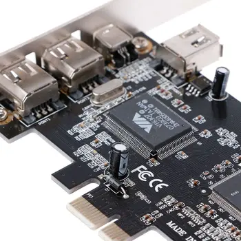 PCI-e 1X IEEE 1394A 4 Port(3+1) Firewire Kartu Adaptér 6-4 Pin Kábel Pre Stolné PC