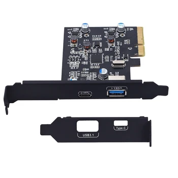 PCI-E slot karty PCI Express USB 3.1 Gen2 10Gbps Hub Typ a a Typ C 2-Port PCIe Rozšírenie Karty Adaptéra Pre Windows 7/8/8.1/10/Linux