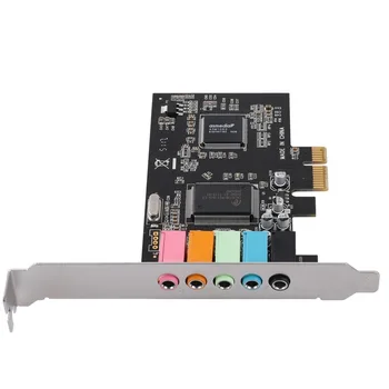 PCIe Zvuková Karta 5.1, PCI Express Surround 3D o Karta pre PC s Vysokou Direct Sound Performance & nízkoprofilový Držiak