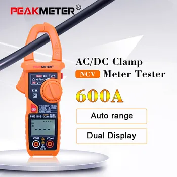 PEAKMETER Prenosné Smart AC/DC Svorka Meter Multimeter AC Prúd Napätie, Odpor, Spojitosť Meranie Tester s NCV