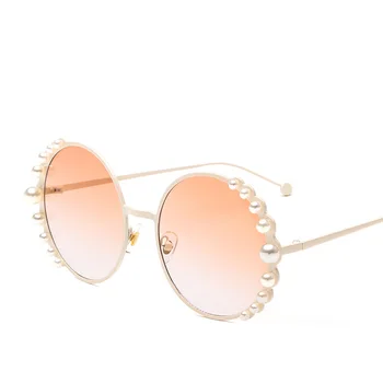Pearl Okrúhle Slnečné Okuliare Ženy 2020 Elegantný Oválny Retro Slnečné Okuliare Mužov Luxusné Značky Dizajnér Kolo Retro Slnečné Okuliare