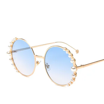 Pearl Okrúhle Slnečné Okuliare Ženy 2020 Elegantný Oválny Retro Slnečné Okuliare Mužov Luxusné Značky Dizajnér Kolo Retro Slnečné Okuliare