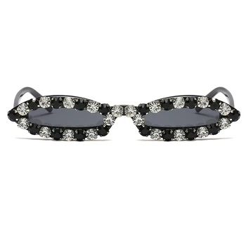 Peekaboo malé crystal slnečné okuliare pre ženy, horúce predaj 2020 retro slnečné okuliare oválne, party doplnky, darčeky priateľka uv400