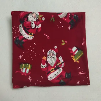 Pekné Vianoce tmavo Červená Santa Claus Vytlačené Bavlna, Flanel Textílie Pre DIY Šitie Dieťa Handričkou Posteľnú Prikrývku