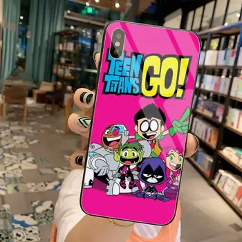PENGHUWAN Teen Titans Choď Mäkké Silikónové Čierne Telefón Prípade Tvrdeného Skla Pre iPhone 11 Pro XR XS MAX 8 X 7 6 6 Plus SE 2020 prípade
