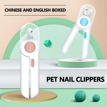 Pes Nail Clipper s LED Svetlom Nožnice Cat Nail Fréza Nožnice Zastrihávač Brúska Odbornej Starostlivosti Nástroj