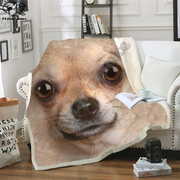 Pes tvár 3D Tlač Plyšové Fleece Deka Dospelých Módne Deky Home Office Umývateľný Obliečky Bežné Deti, Dievčatá Sherpa Deka dog10