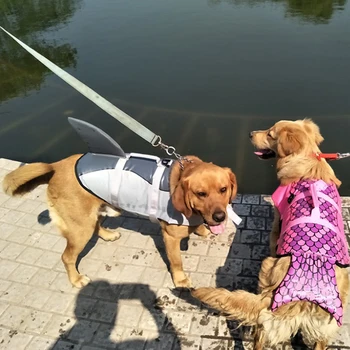 Pes záchranné Vesty Psa Plavky, Letné Pet Oblečenie Oxford Priedušná Float Shark Psa Život Bunda pre Malé Stredné Veľké Psy