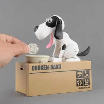 Pes Šteňa Hlad Banka Mince Jesť Uložiť Úspory Psie Peniaze Box