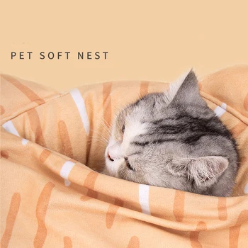 Pet posteľ pre mačky chovateľskej stanice vankúš, deka výrobky pre domáce zvieratá príslušenstvo pre mačky spací vak dom cama para gato domek pre kota