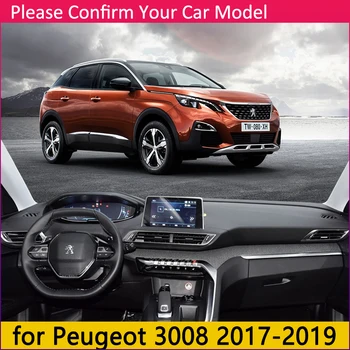 Peugeot 3008 2017 2018 2019 Mk2 3008GT GT Anti-Slip Mat Panel Kryt Pad Slnečník Dashmat Chrániť Koberec Auto Príslušenstvo