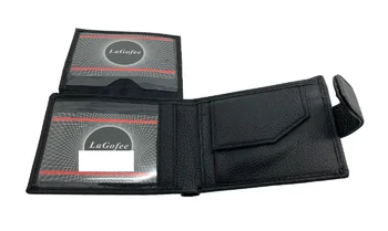 Peňaženka Peňaženka Peňaženky Cowhide Kožené Originálne Kožené Muž, L316 Čierna