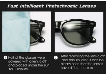 Photochromic slnečné Okuliare Mužov Polarizované Chameleon Zafarbenie Slnečné Okuliare Vonku UV400 Námestie Jazdy Okuliare Príslušenstvo