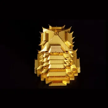 Piececool 3D Kovové stavebné Puzzle Žltá Žeriav Veža model DIY Rezanie Laserom Puzzle Skladačka Model Pre Dospelých, Deti Hračky