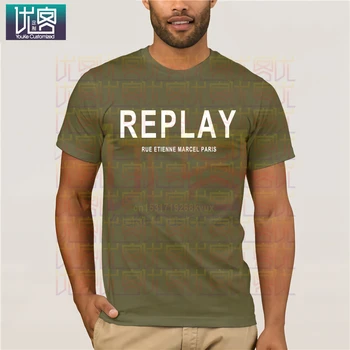 Pieseň REPLAY - RUE ETIENNE MARCEL PARÍŽ T-SHIRT Oblečenie Populárne T-Shirt Crewneck Bavlnené Tričká Topy Letné Tričká Bavlnené Tričko
