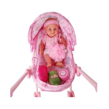 Pink Baby Doll Kočíka Skladací Kočík Kočík pre Bábiky Kočíky Predstierať, že Hrať Vzdelávacie Hračky Darček k Narodeninám
