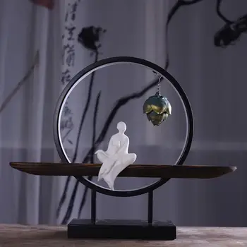 PINNY Biely Porcelán Zen Výzdoba Keramiky Mních Figúrka Dekoratívne Sochy Pre Domáce Creative Zen Ozdoby