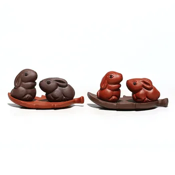 PINNY Fialová Hliny Šťastie Králik Čaj Pet Handmade Ceramics Sochy Na Dekoráciu Zvierat Domáce Dekorácie Príslušenstvo