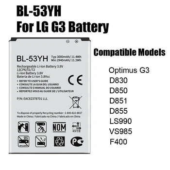 PINZHENG Telefón Batéria Pre LG G3 G4 G5 V10 V20 Batéria BL-51YF BL-53YH BL-42D1F BL-44E1F BL-45B1F Batérie