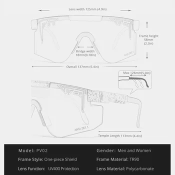 Pit viper Mužov Polarizované slnečné Okuliare Originály zrkadlové okuliare tr90 rám UV400 ochrana, Bezpečnostné okuliare s puzdrom