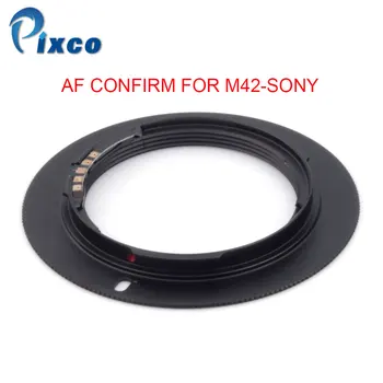 Pixco Pre M42-Sony AF Confirm Adaptér Oblek Pre M42 Skrutku Mount Objektív Sony Alfa Minolta MA Fotoaparát, Čierny