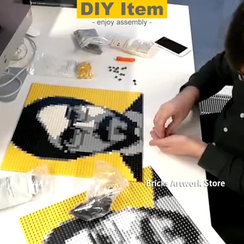 Pixel Art MOC Nastaviť Mozaiku Vlastných Fotografických DIY Maľby Číslo Súkromné Prispôsobené Dizajnu Stavebné Bloky 50x50 Klincami Kreatívny Darček