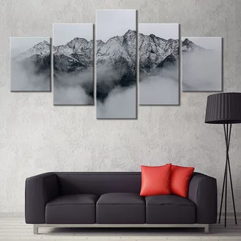 Plagát Art Obrazy Na Plátne Plagát, Tlač 5 Panely Matterhorn S Odrazom V Stelli Jazero Obraz Domova Wall Art