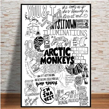 Plagáty a Vytlačí Arctic Monkeys Hudobná skupina Citát Plagát na Stenu Umenie Obrázok Plátno na Maľovanie Pre Miestnosti Domova картины на стену