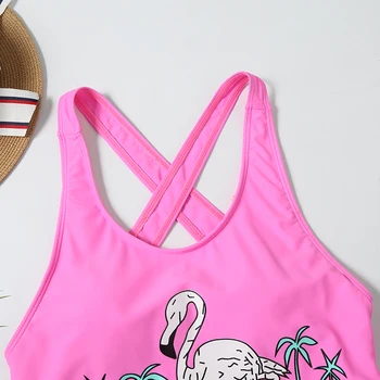 Plameniakov Plavky 2020 Mujer Jeden Kus Kríž Otvorte Zadný Ženy Sexy Plavky Kombinézu Monokiny Push Up Plávanie Oblek Pláž Nosiť
