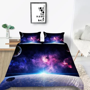 Planét posteľná bielizeň Nastaviť Dvojité Krásne 3D Galaxy Perinu Vesmíru, Kráľovná, Kráľ Twin Celý Jeden Jedinečný Dizajn Posteľ Nastaviť