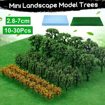Plast Miniatúrny Model Stromy Pre Stavebné Vlaky Železnice Scenérie Strom zmenšený Model s Umelým Hill penová Doska Trávy, Pôdy
