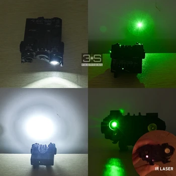 Plastové/ Kovové Taktické Airsoft DBAL A2 Mini Zbraň, Baterka Zelený Laser IČ Dot Laser Biele Svetlo Strobe Verzia DBAL A2 Svetlo