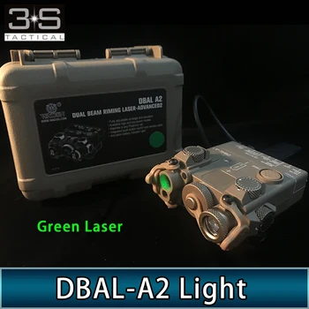Plastové/ Kovové Taktické Airsoft DBAL A2 Mini Zbraň, Baterka Zelený Laser IČ Dot Laser Biele Svetlo Strobe Verzia DBAL A2 Svetlo