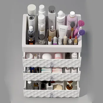 Plastové Make-Up Organizátor Box Pre Skladovanie Make Up A Šperky Nechtov Držiteľ Kozmetické Zásuvky Kontajner Domov Plochy Ostatné Prípade Skladovania