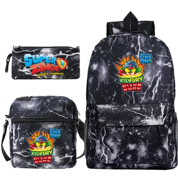 Plecak Mochila Super Zings Batoh Anime, Komiksu, 3 Ks Sada s Perom Taška Tašky cez Rameno Superzings Bookbag Základnej Školskej Darček