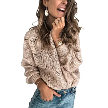 Pletený sveter ženy pulóvre 2020 Jeseň a v Zime Pletený Sveter Farbou Mohair Pulóver Duté Sveter pre Ženy