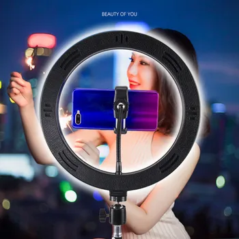 Plochy LED Selfie Krúžok Svetelné Štúdio, Fotografovanie live Photo Stmievanie Vyplniť Krúžok Svetlo s Statív pre Smartphone režijné držiak