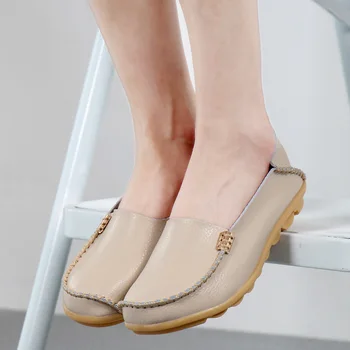 Ploché Topánky Ženy Sklzu Na Topánky Pre Ženy Originálne Kožené Mokasíny Ženy Bytov Dámy Topánky Mocassin Plus Veľkosť 44