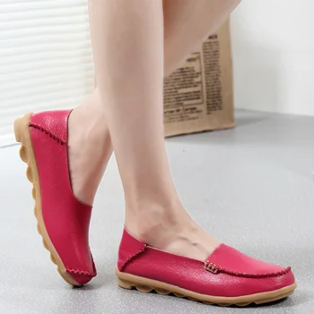 Ploché Topánky Ženy Sklzu Na Topánky Pre Ženy Originálne Kožené Mokasíny Ženy Bytov Dámy Topánky Mocassin Plus Veľkosť 44