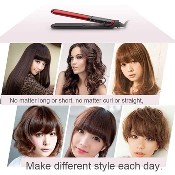 Ploché železo rovné vlasy, LCD Displej 2-v-1, keramický povrch, Hair straightener česať vlasy Curler starostlivosť o krásu Žehlička