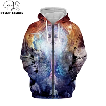 PLstar Vesmíru Harajuku Herren Buddha 3d zip hoodies pre Mužov/Ženy Poleras Buda Hemd Streetwear Psychedelic Unisex Plus veľkosť
