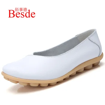 Plus veľkosť 11/12 dámy pošmyknúť na mokasíny topánky žena 2019 letné trendy žena bytov biela originálne kožené topánky
